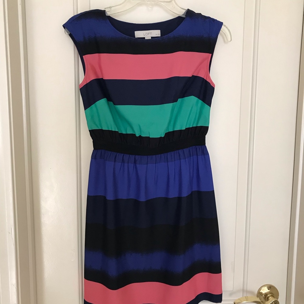 LOFT striped formal dress